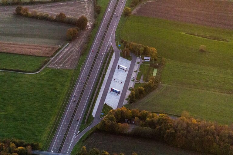 Aire d'autoroute en Allemagne.