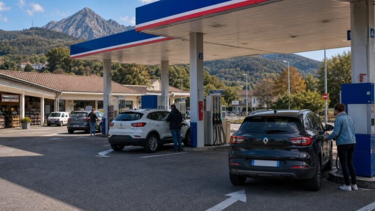 Voitures revenant de Dancharia vers la France