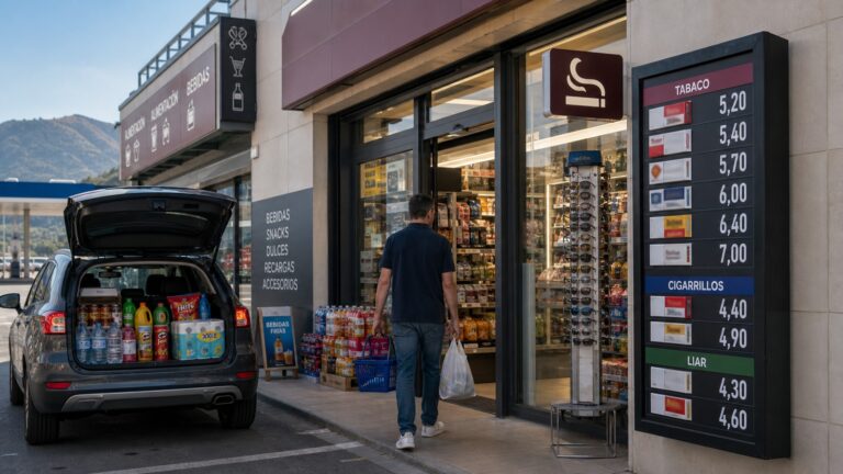 Boutique de tabac et achats frontaliers, image de couverture pour un article sur les prix du tabac à Dancharia
